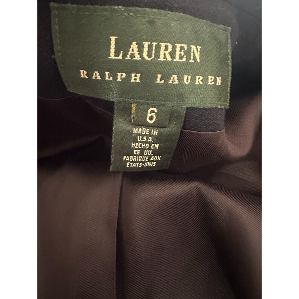 *Flaw Lauren Ralph Lauren Crown Crest 100% Wool Blazer Jacket Navy Womens Size 6 - Picture 4 of 16